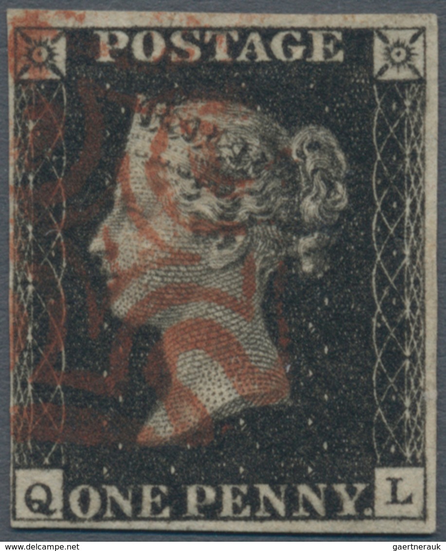 Großbritannien: 1840, 1d. Black, Plate 8, Lettered Q-L, Fresh Colour And Close To Full Margins, Neat - Other & Unclassified