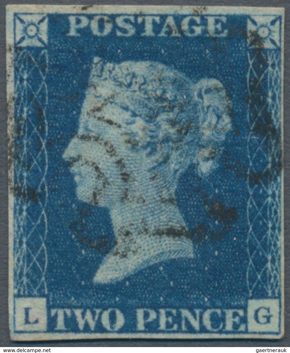 Großbritannien: 1840, 2d. Blue, Plate 2, Lettered L-G, Fresh Colour And Close To Full Margins, Neatl - Autres & Non Classés