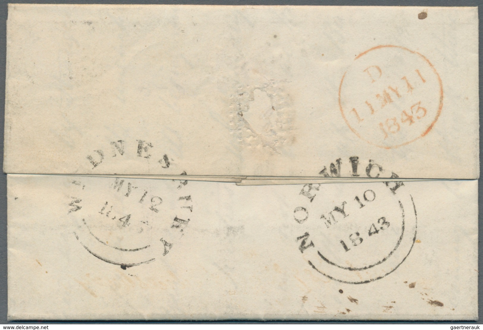 Großbritannien: 1843, 1d. Red-brown, Plate 31, Lettered OJ, On Entire Lettersheet With Full Message - Other & Unclassified