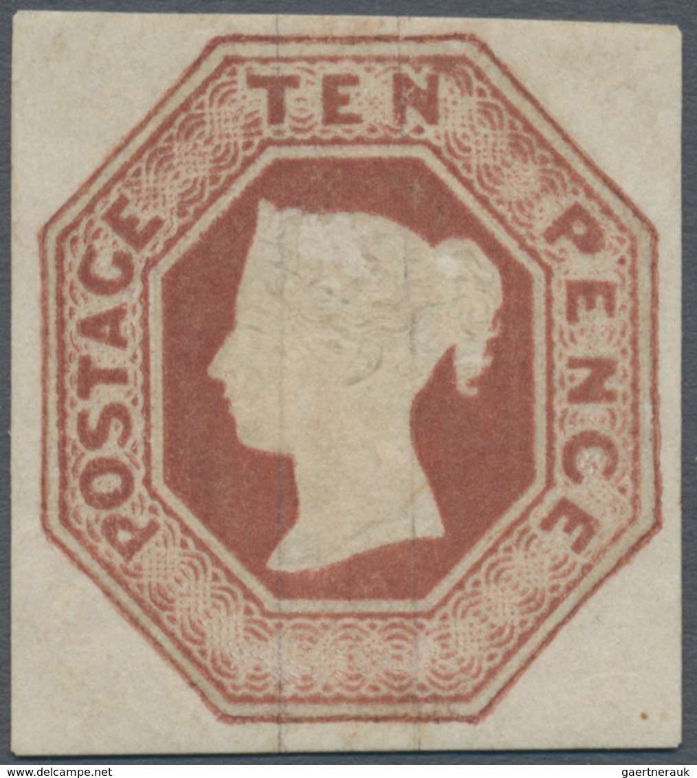 Großbritannien: 1848-54 Embossed 10d. Brown, Mint Lightly Hinged With Large Part Of Lightly Toned Gu - Other & Unclassified