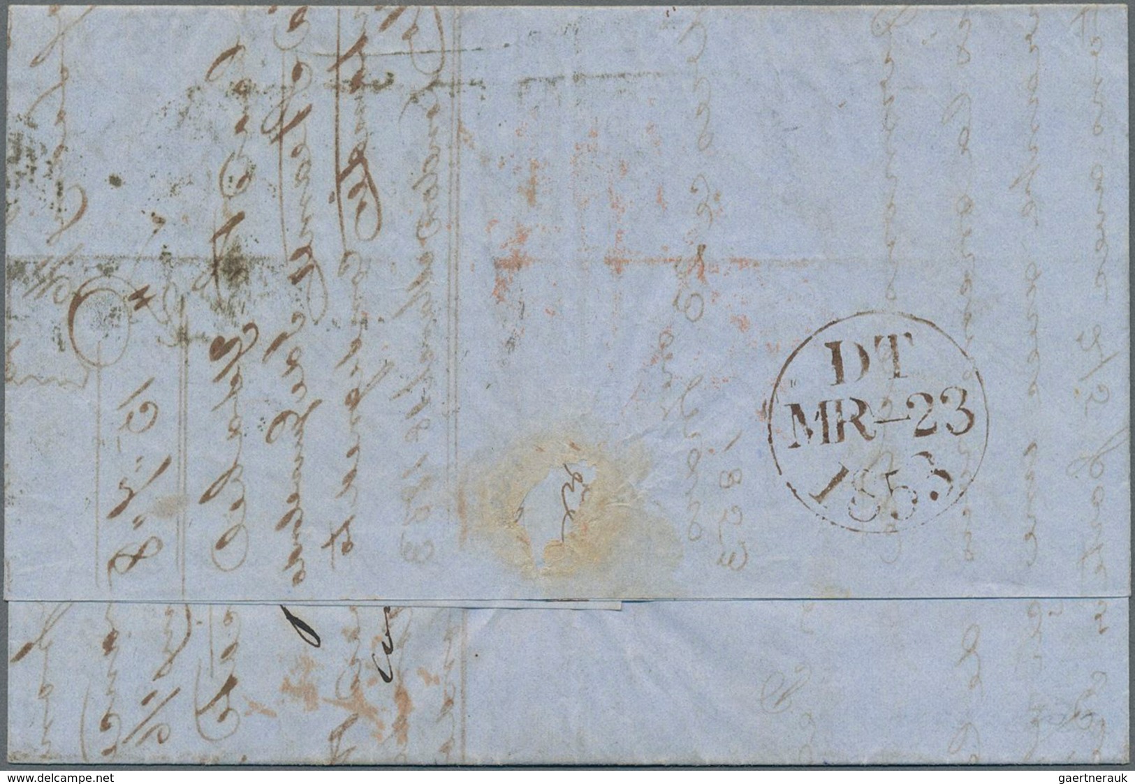 Großbritannien: 1853 Destination SPAIN: Entire Letter From London To Bilbao Franked By 1841 1d. Red- - Other & Unclassified