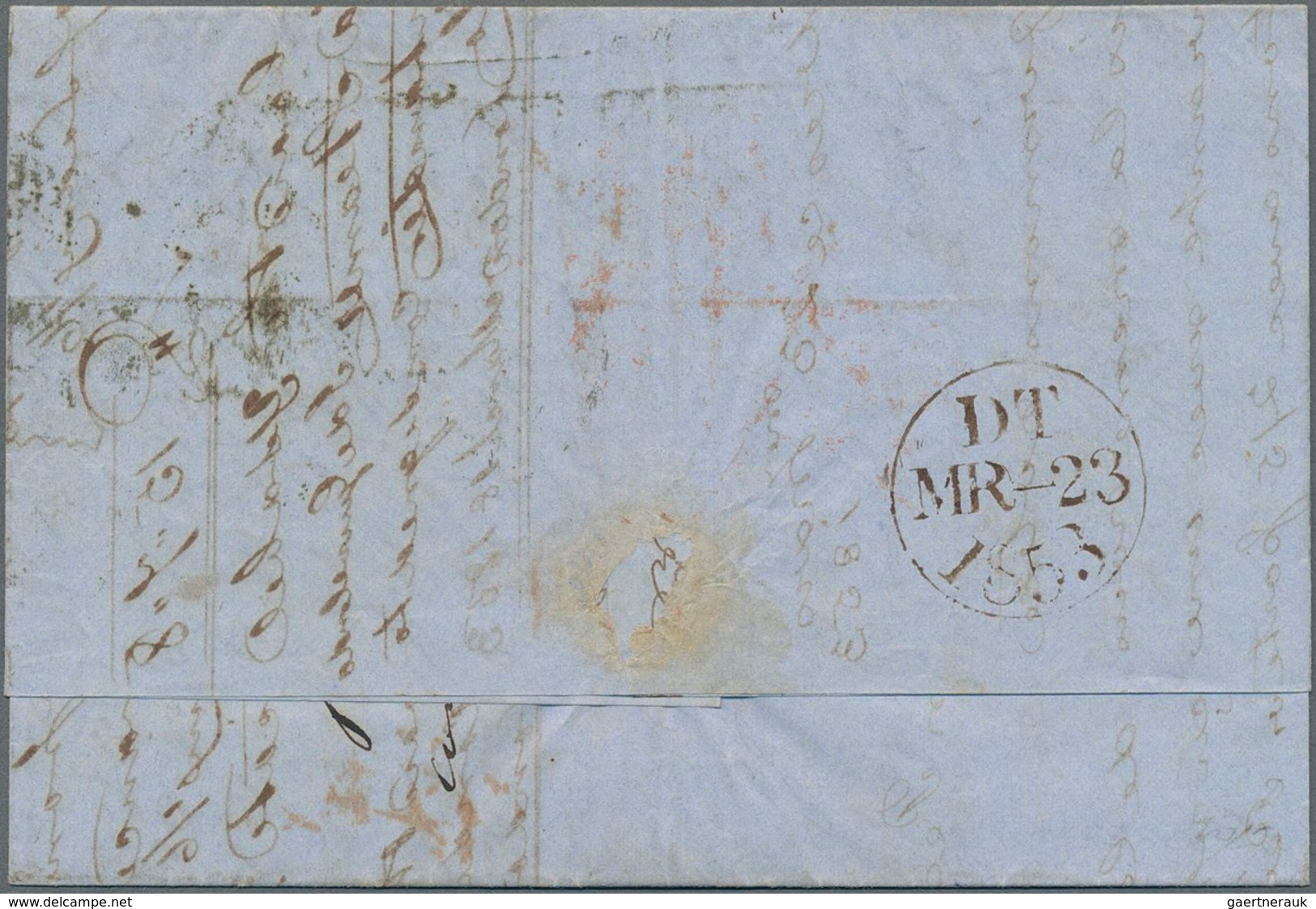 Großbritannien: 1853 Destination SPAIN: Entire Letter From London To Bilbao Franked By 1841 1d. Red- - Autres & Non Classés