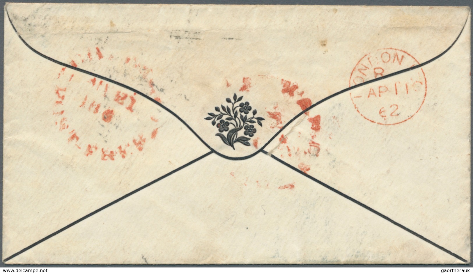 Großbritannien: 1862 Destination CEYLON: Small Mourning Cover From Greenock, Scotland To A Small Tow - Other & Unclassified