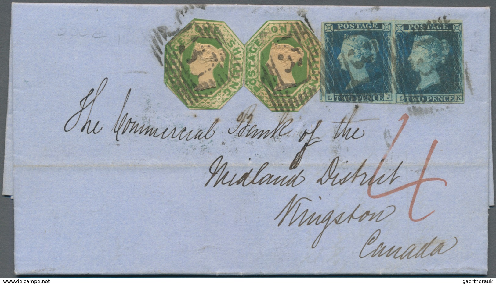 Großbritannien: 1852 Destination CANADA: Entire Bank Letter From Edinburgh, Scotland To Kingston, Ca - Autres & Non Classés