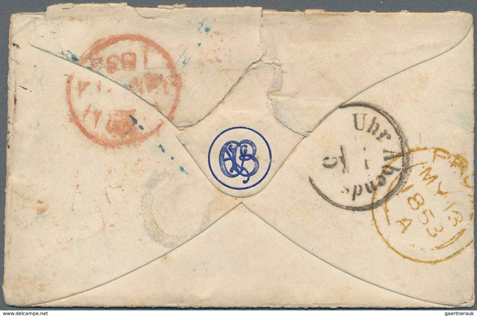 Großbritannien: 1853 Destination VIENNA: Small Cover From Frome To Vienna Via London And Aachen, Fra - Other & Unclassified