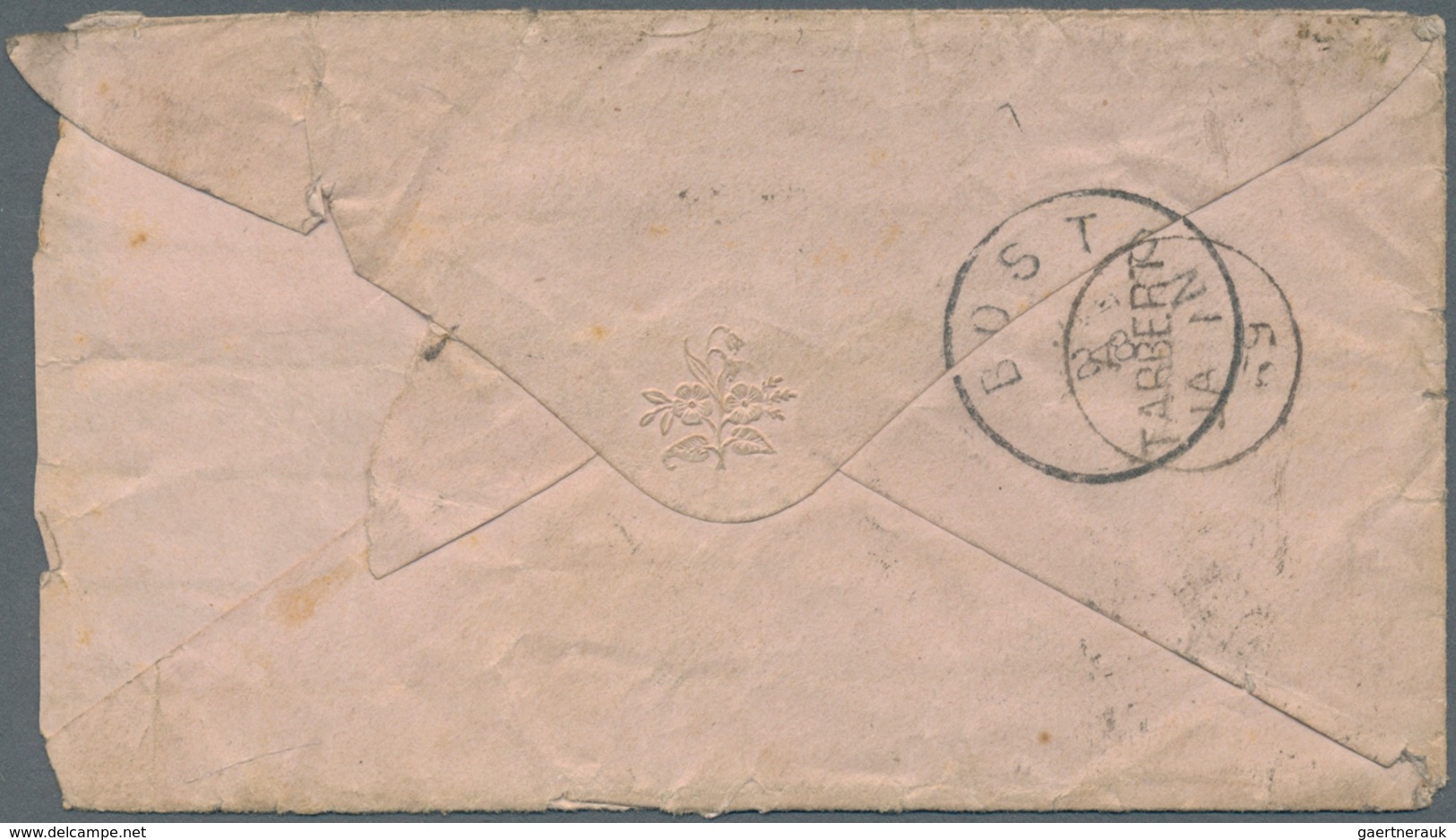 Großbritannien: 1869, 1d Dark-rose On Letter From TARBERT To Harrisburg/USA, Paying The Postage To P - Autres & Non Classés