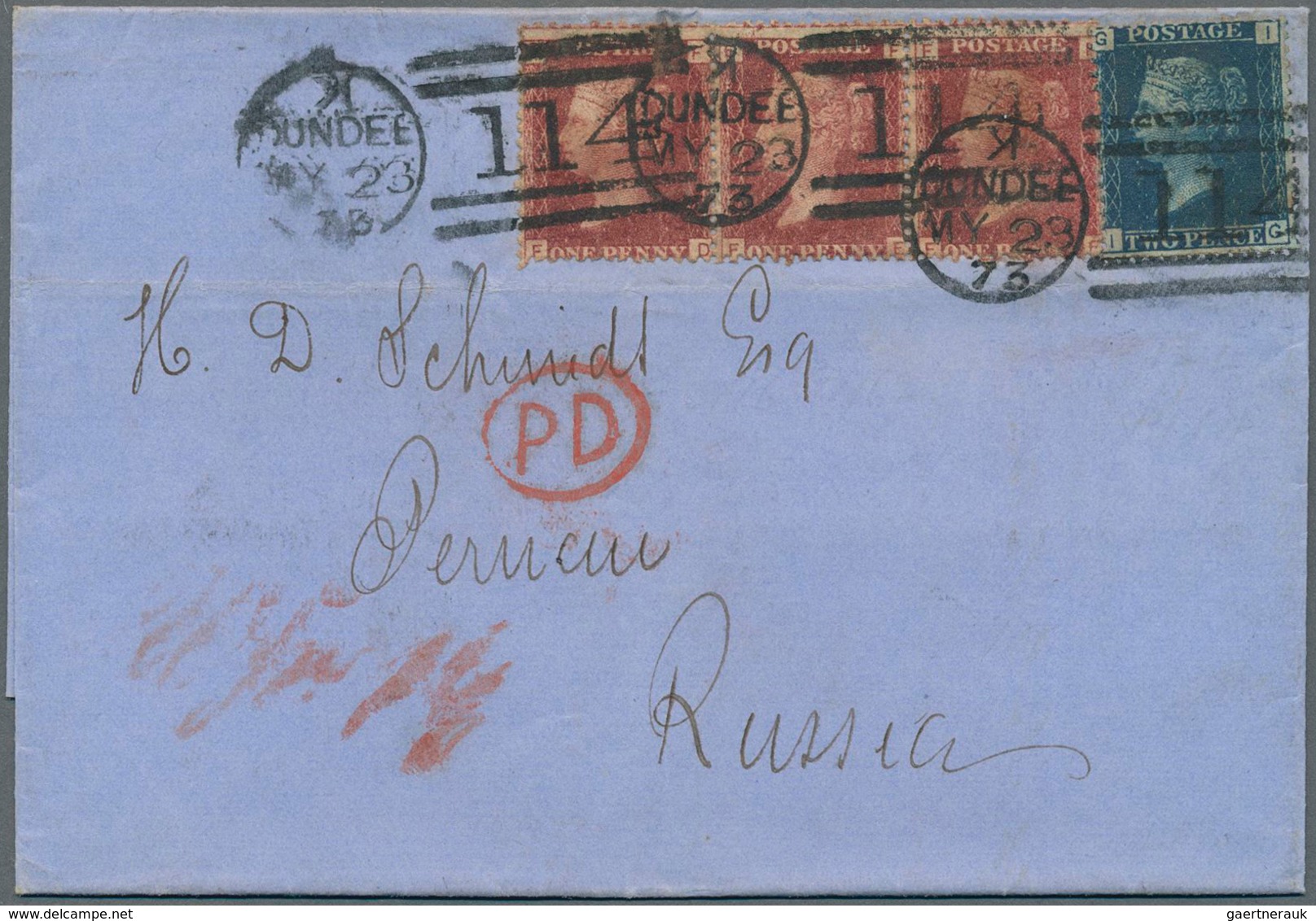 Großbritannien: 1873 Destination ESTONIA: Lettersheet From Dundee, Scotland To Pernau, Russian Eston - Other & Unclassified