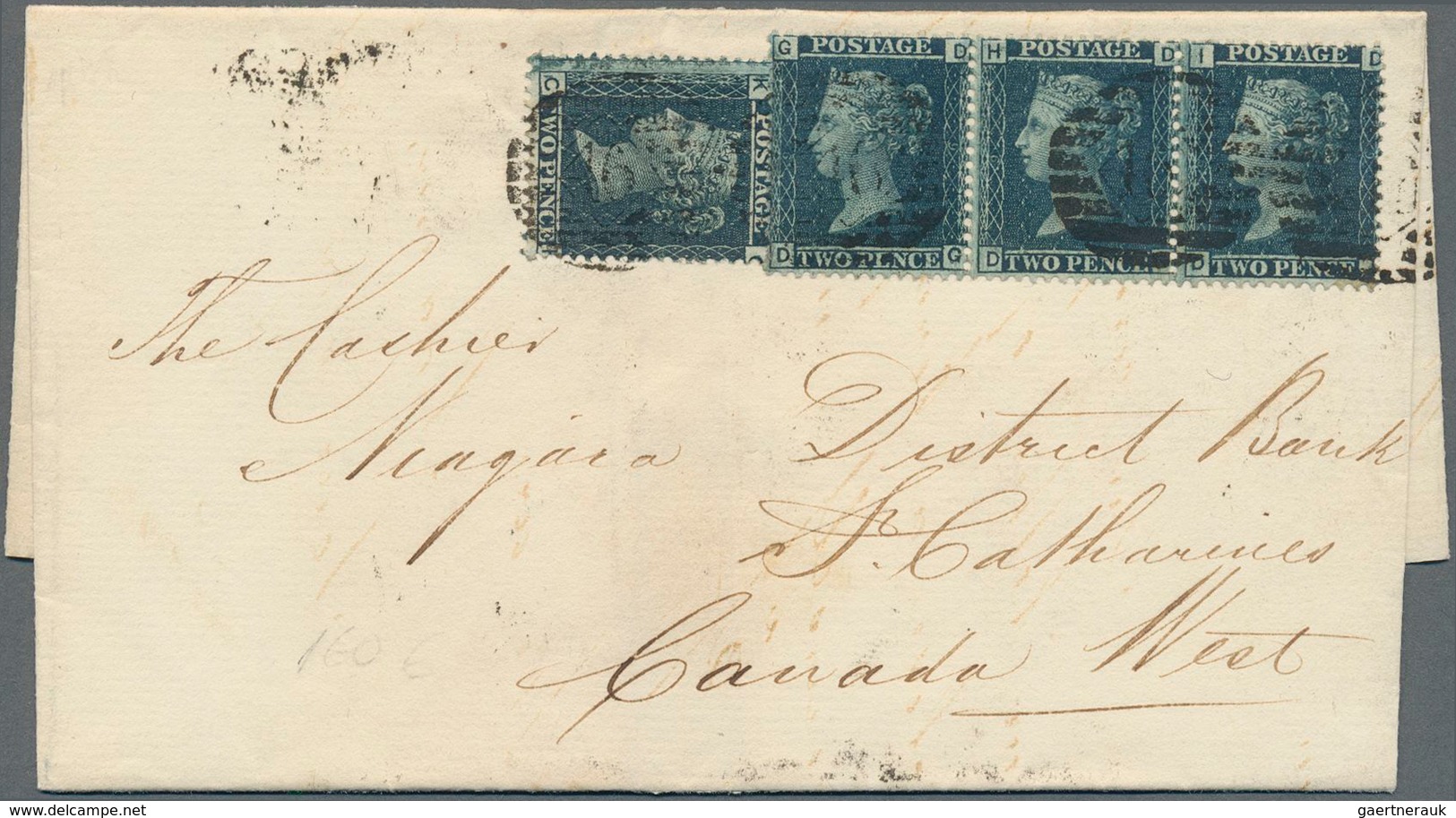 Großbritannien: 1867 Destination CANADA WEST: Folded Cover From London (Stepney) To St. Catharines ( - Other & Unclassified