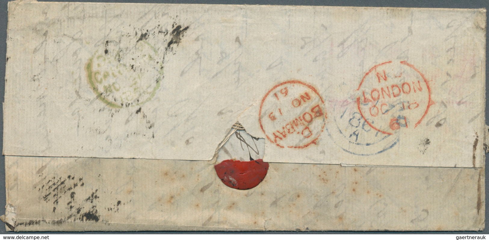 Großbritannien: 1859/1861 Two Covers To India Both Franked 1855-57 4d. Rose-carmine Horiz. Pair Plus - Other & Unclassified