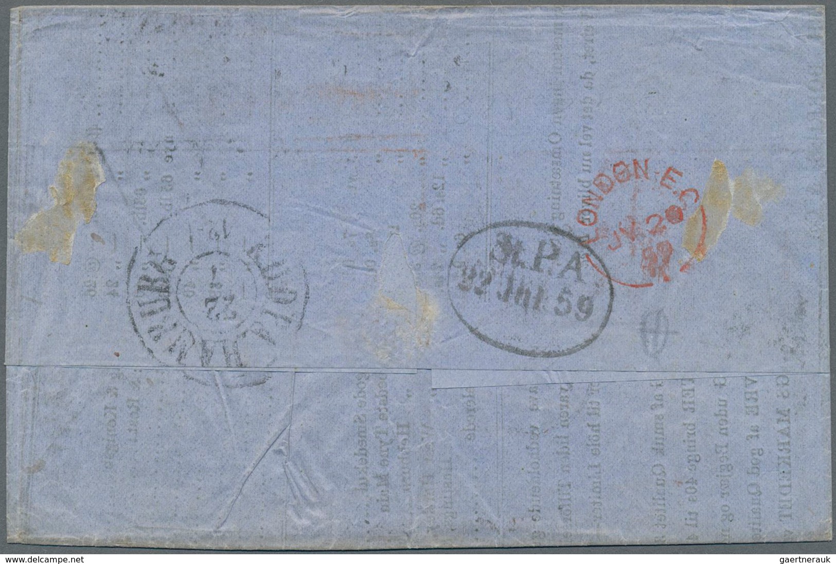 Großbritannien: 1859 Destination DENMARK: Printed Letter From Newcastle-on-Tyne To Sönstrup, Denmark - Autres & Non Classés