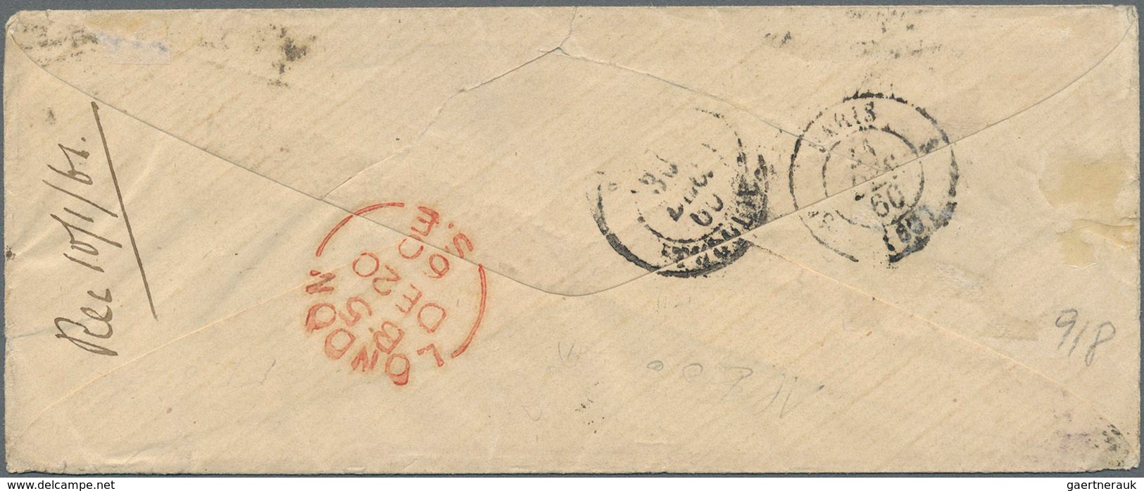 Großbritannien: 1860 Destination SYRIA: Small Cover From Portsmouth To Alesandretta, Syria Via Londo - Autres & Non Classés
