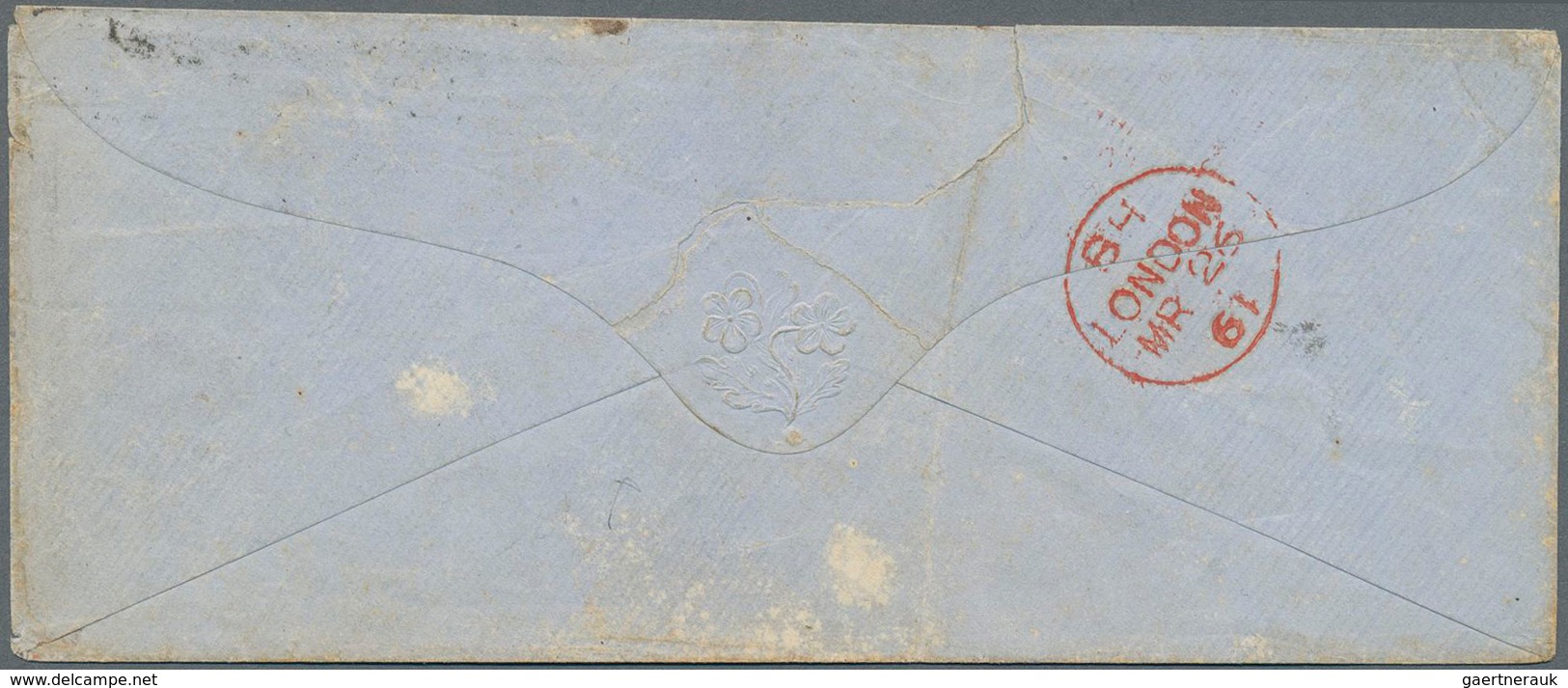 Großbritannien: 1861 Destination PENANG: Small Cover From Gloster To Penang Via London And Southampt - Autres & Non Classés