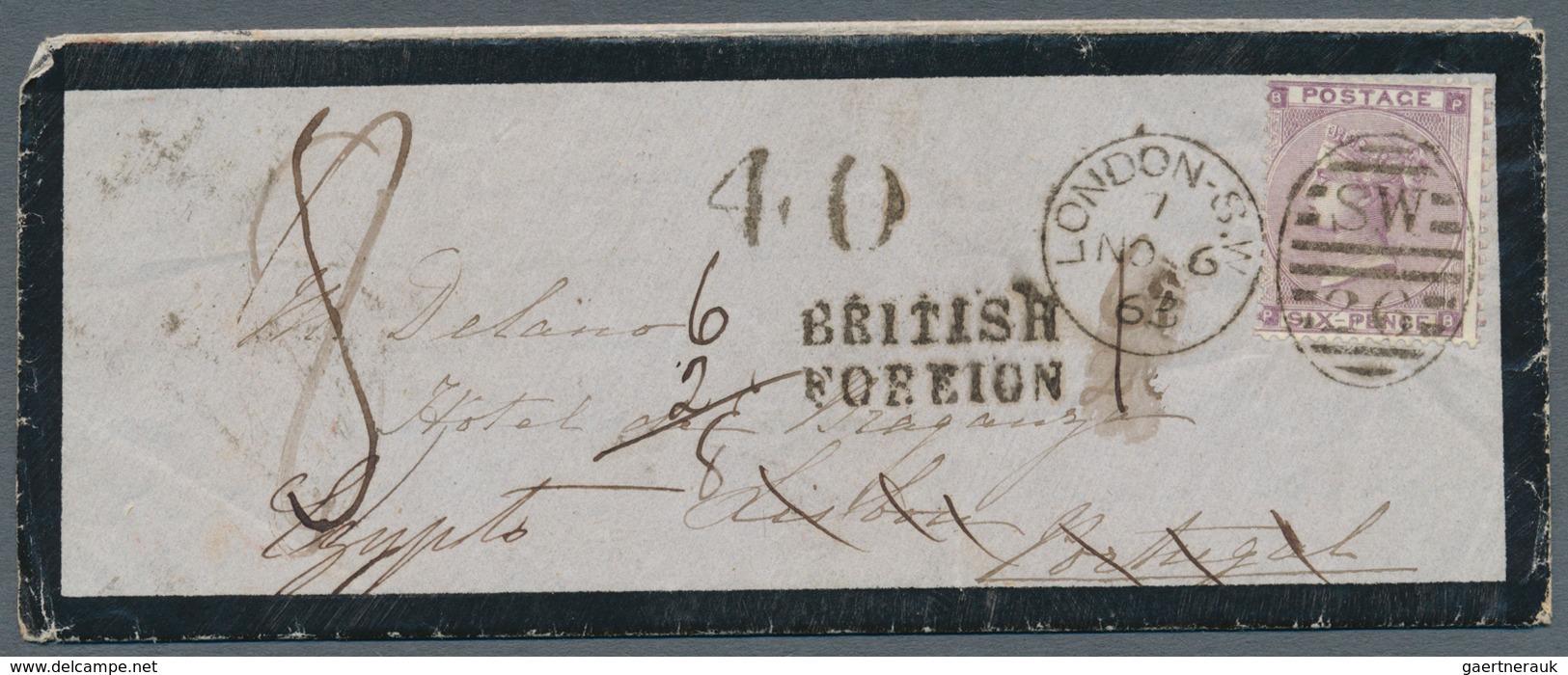 Großbritannien: 1863. Mourning Envelope Addressed To Portugal Bearing SG 84, 6d Lilac Tied By London - Other & Unclassified