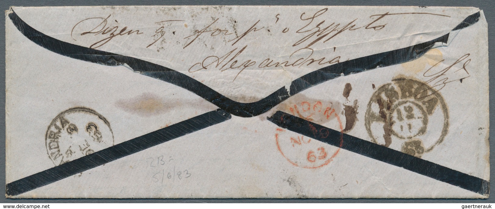 Großbritannien: 1863. Mourning Envelope Addressed To Portugal Bearing SG 84, 6d Lilac Tied By London - Autres & Non Classés