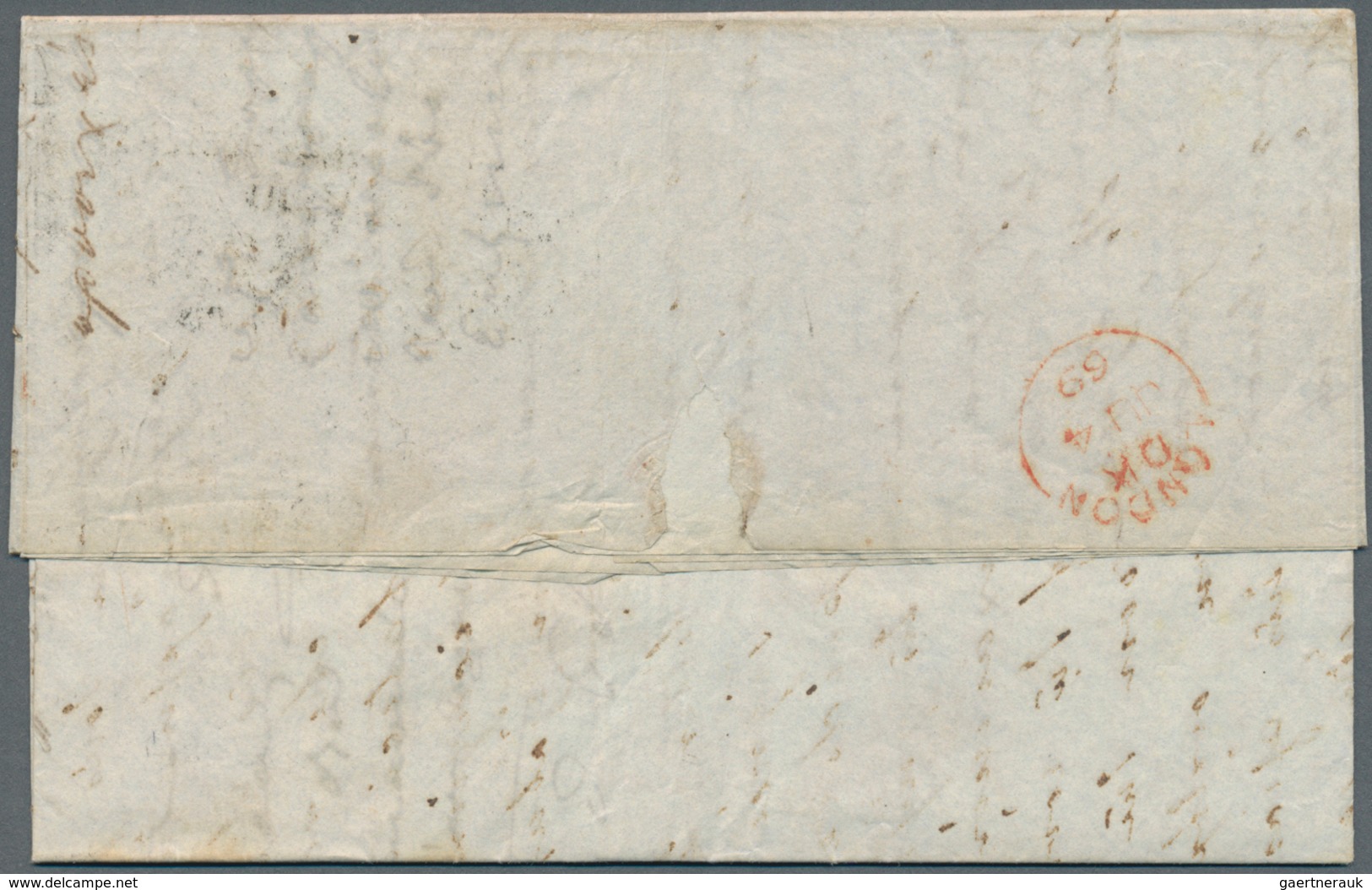 Großbritannien: 1869. Envelope Addressed To Cairo, Egypt Bearing SG 108, 6d Violet Tied By Mancheste - Other & Unclassified