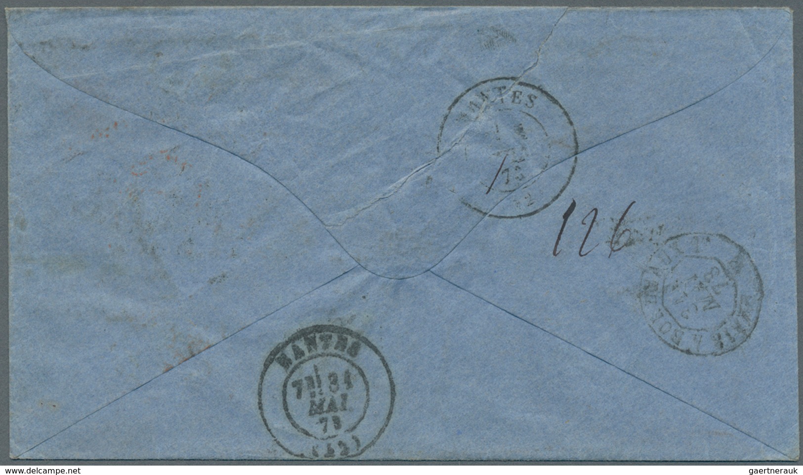 Großbritannien: 1873. Registered Envelope Addressed To France Bearing SG 123, 6d Pale Buff (plate 12 - Other & Unclassified