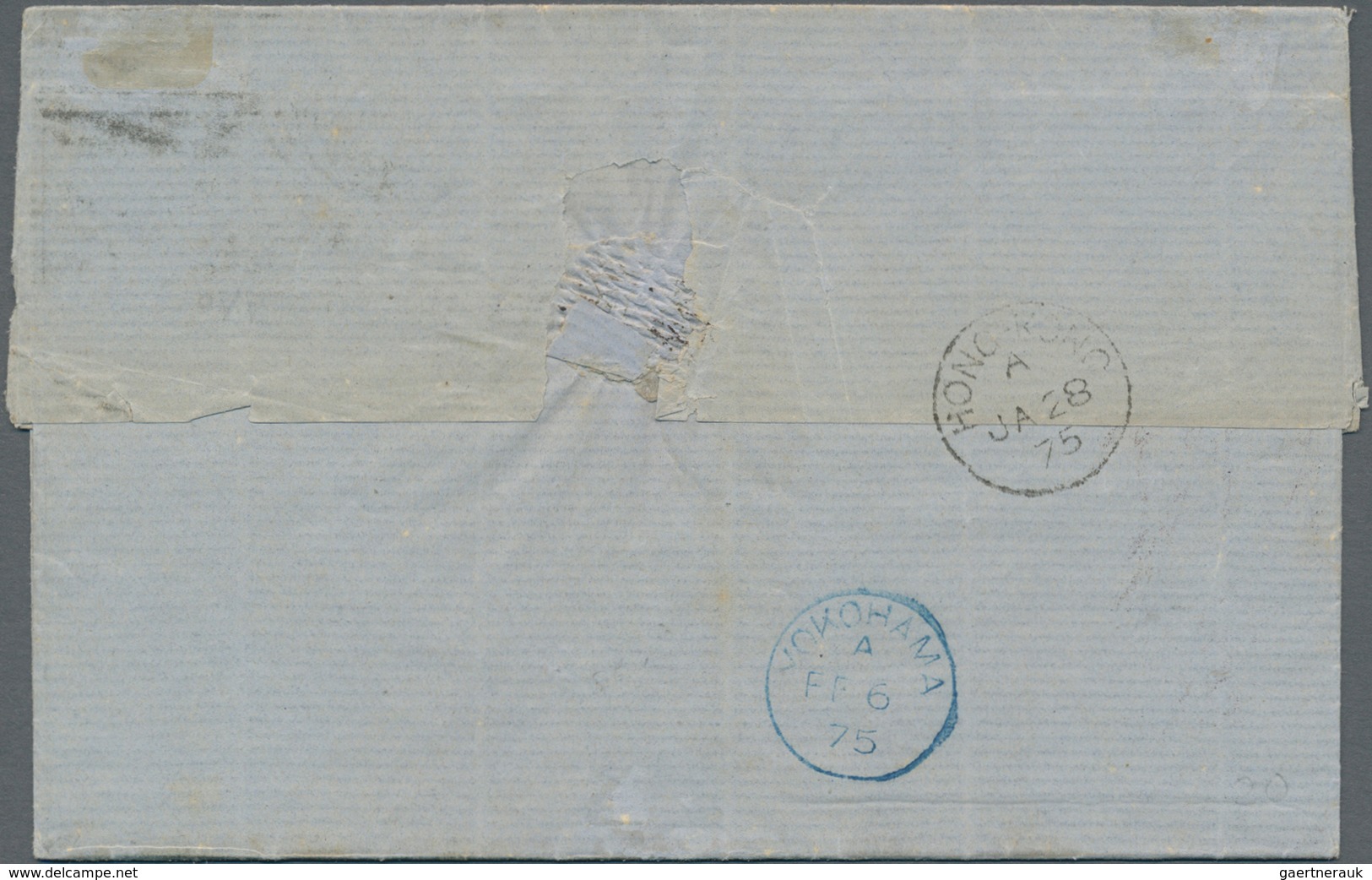 Großbritannien: 1874 Destination JAPAN: Entire Letter From London To Yokohama Via Hongkong, Franked - Other & Unclassified