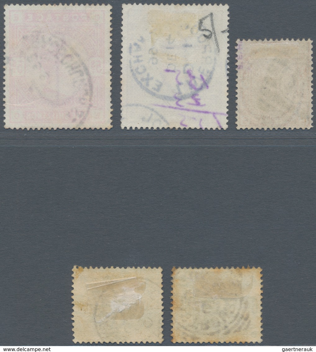 Großbritannien: 1876-1883, Five Different Used Stamps, See SG Numbers. The 6d. Of 1883 With Some Ton - Other & Unclassified