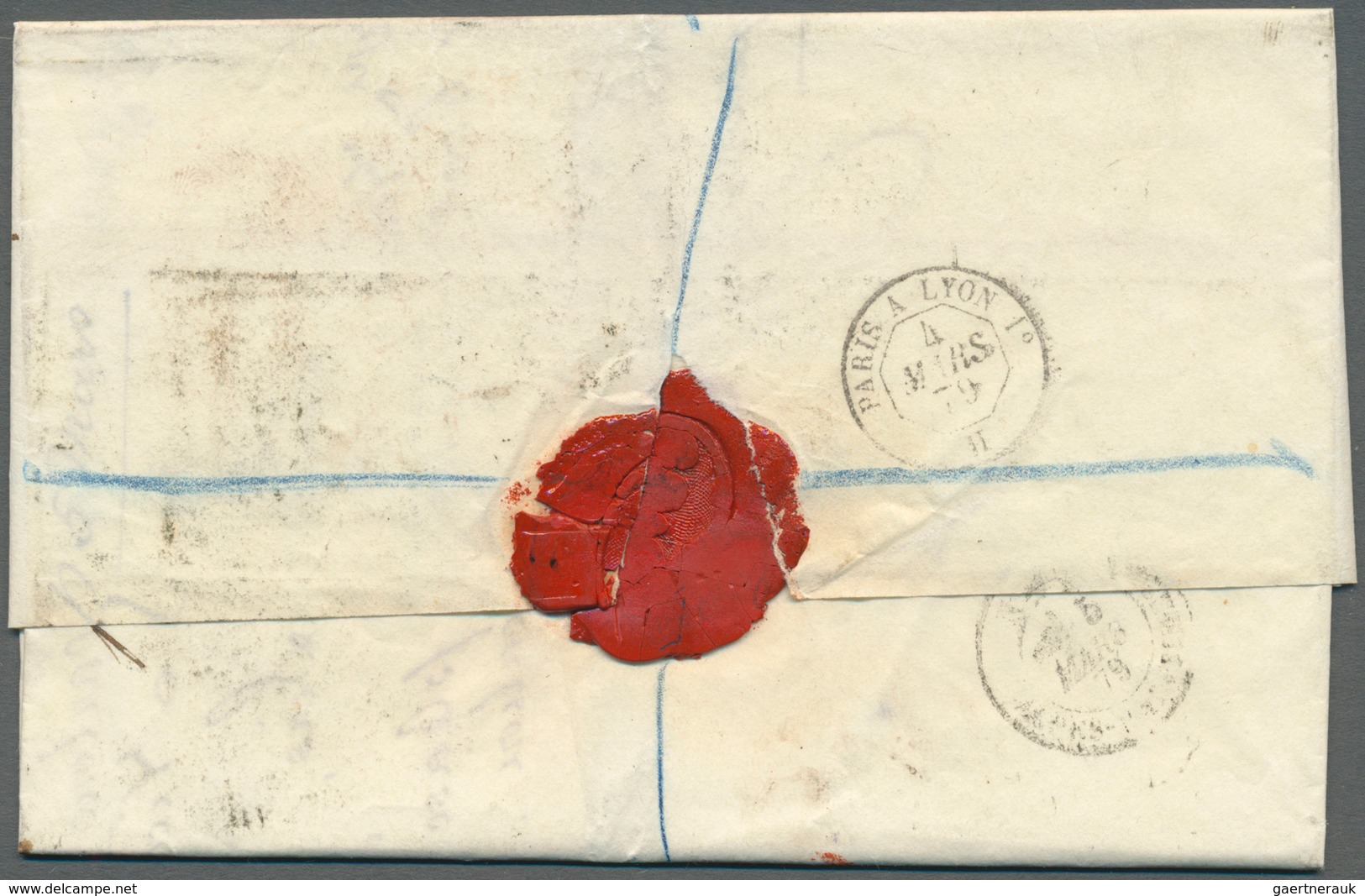 Großbritannien: 1879. Registered Envelope (a Littlie Bit Soiled) Addressed To France Bearing SG 43, - Sonstige & Ohne Zuordnung