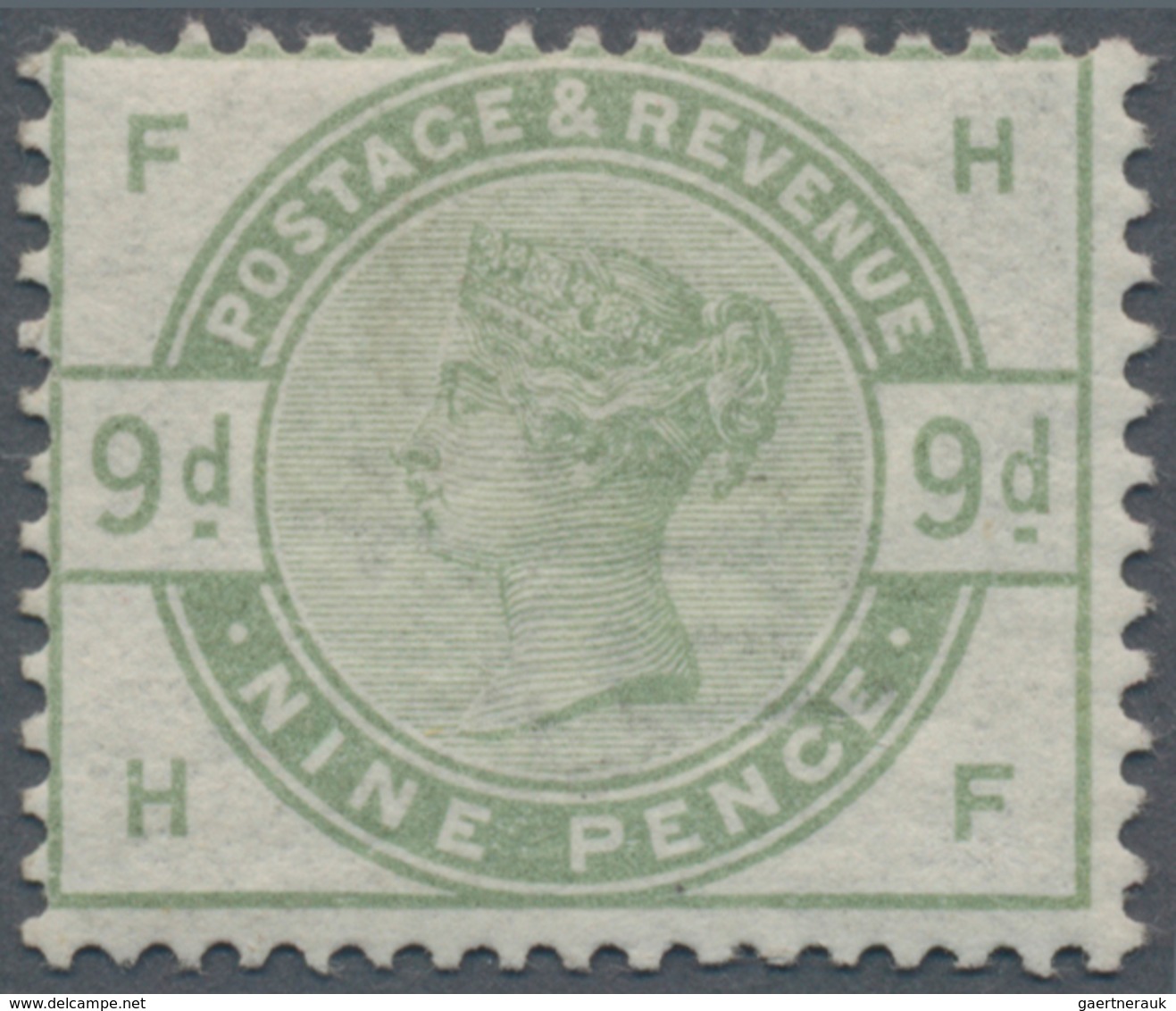 Großbritannien: 1883, QV 9d. Dull Green With Sideways Wmk. Imperial Crown (lettered 'FH'), Mint Ligh - Other & Unclassified