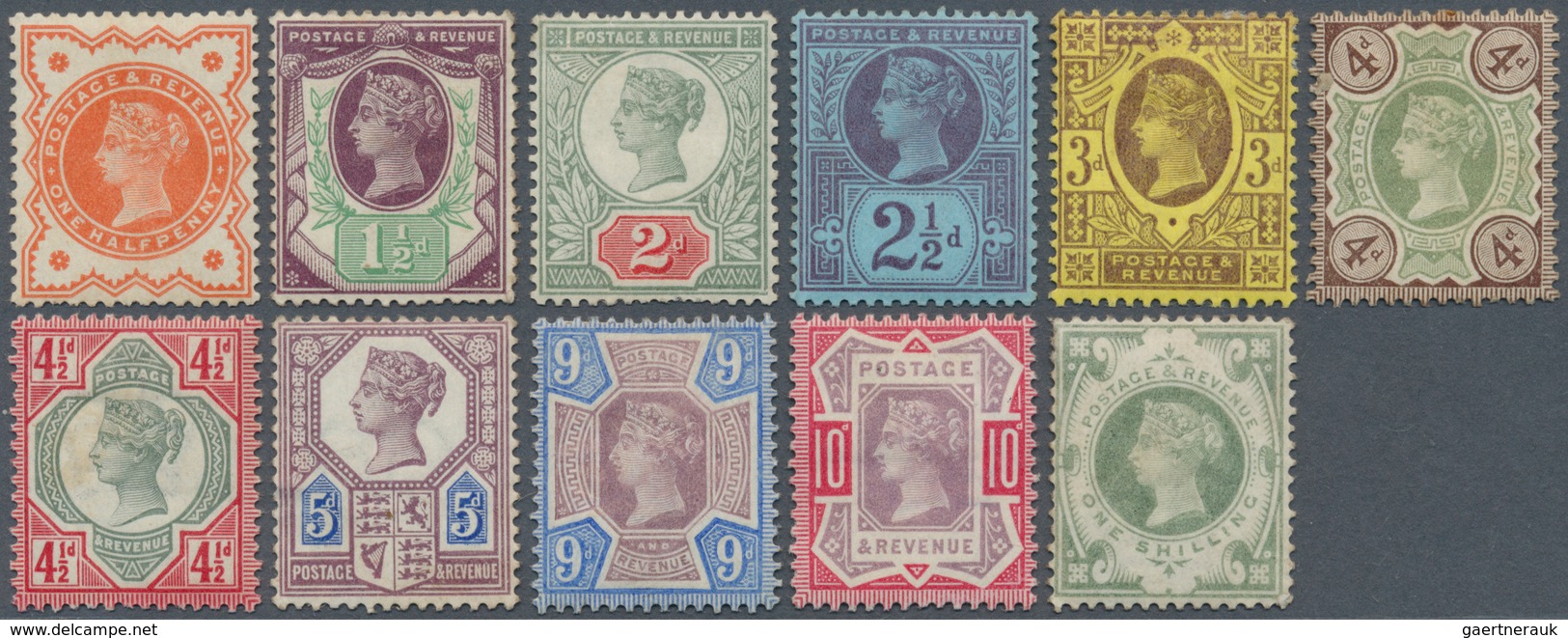 Großbritannien: 1887, 50 Years Regency QV ½ D To 1 Sh Almost Complete Set (cheap 5d Missing) Mint LH - Other & Unclassified