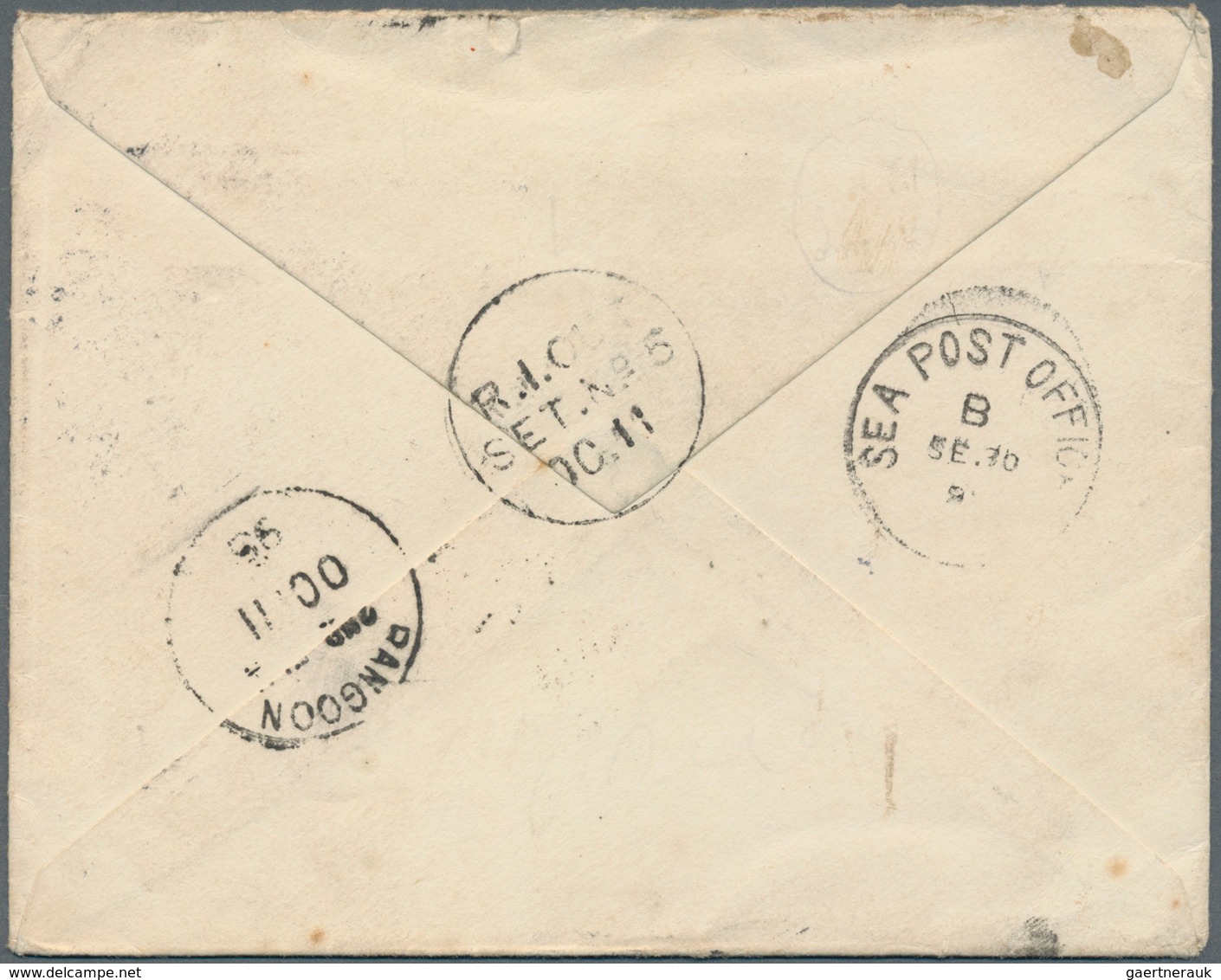 Großbritannien: 1895. Envelope Addressed To The Burma Railway, Rangoon' Bearing Great Britain SG 201 - Other & Unclassified