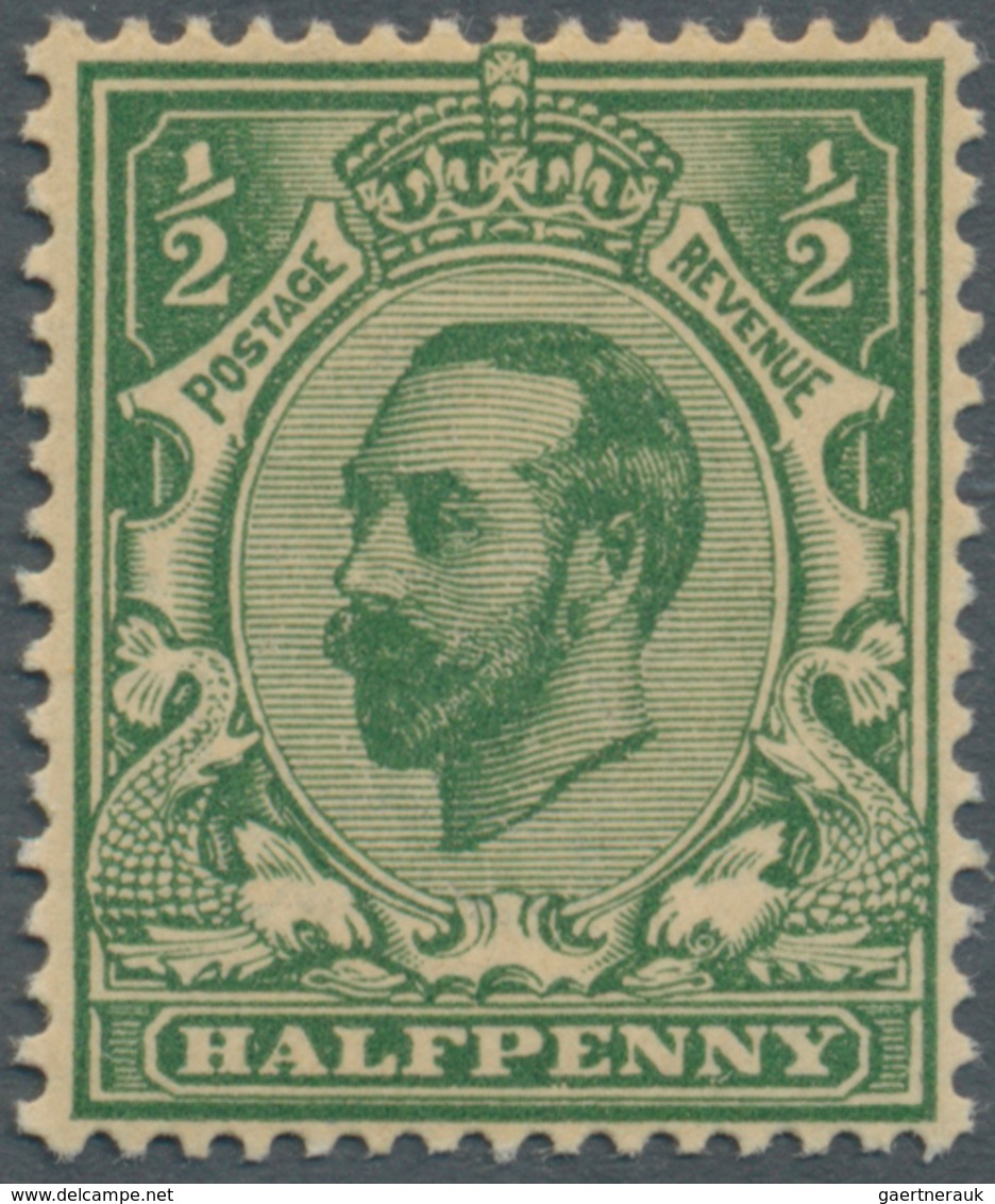 Großbritannien: 1911, ½d. Bluish Green On Toned Paper, Unmounted Mint, Signed. SG Spec. N1(4), £400+ - Sonstige & Ohne Zuordnung