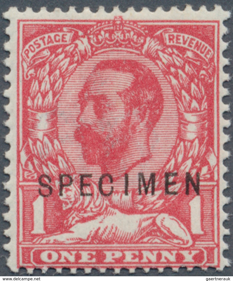 Großbritannien: 1911, 1d. Carmine-red, Wm Crown, Die 1A, With "Specimen" Overprint, Unmounted Mint. - Sonstige & Ohne Zuordnung
