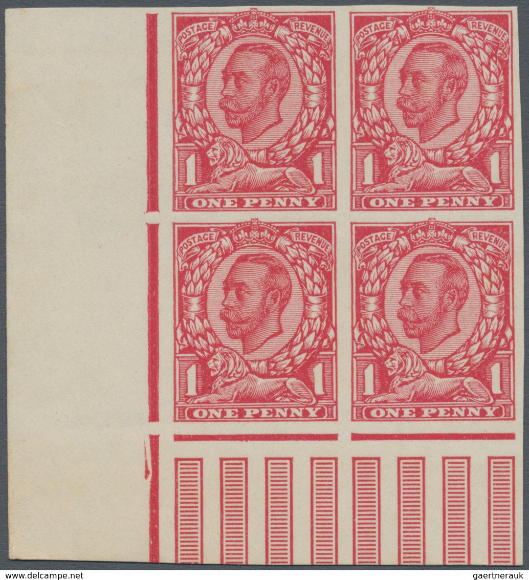 Großbritannien: 1911, Downey Head, 1d. Carmine, Paper Trial On Unwatermarked Ungummed Austrian Ename - Sonstige & Ohne Zuordnung