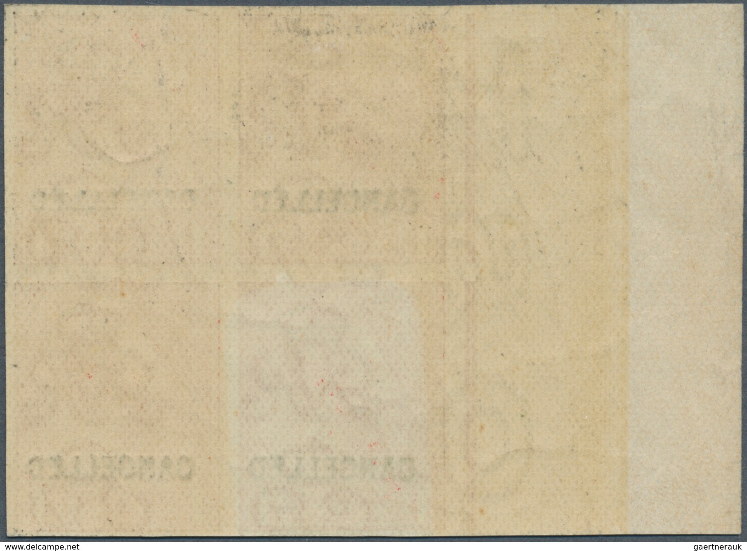 Großbritannien: 1912, 1d. Scarlet, Wm Simple Cypher, Imperforate Left Marginal Block Of Four With "C - Other & Unclassified
