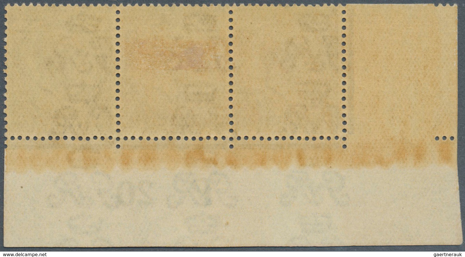 Großbritannien: 1920, 2½d. ROYAL BLUE, Marginal Strip Of Three From The Lower Left Corner Of The She - Sonstige & Ohne Zuordnung