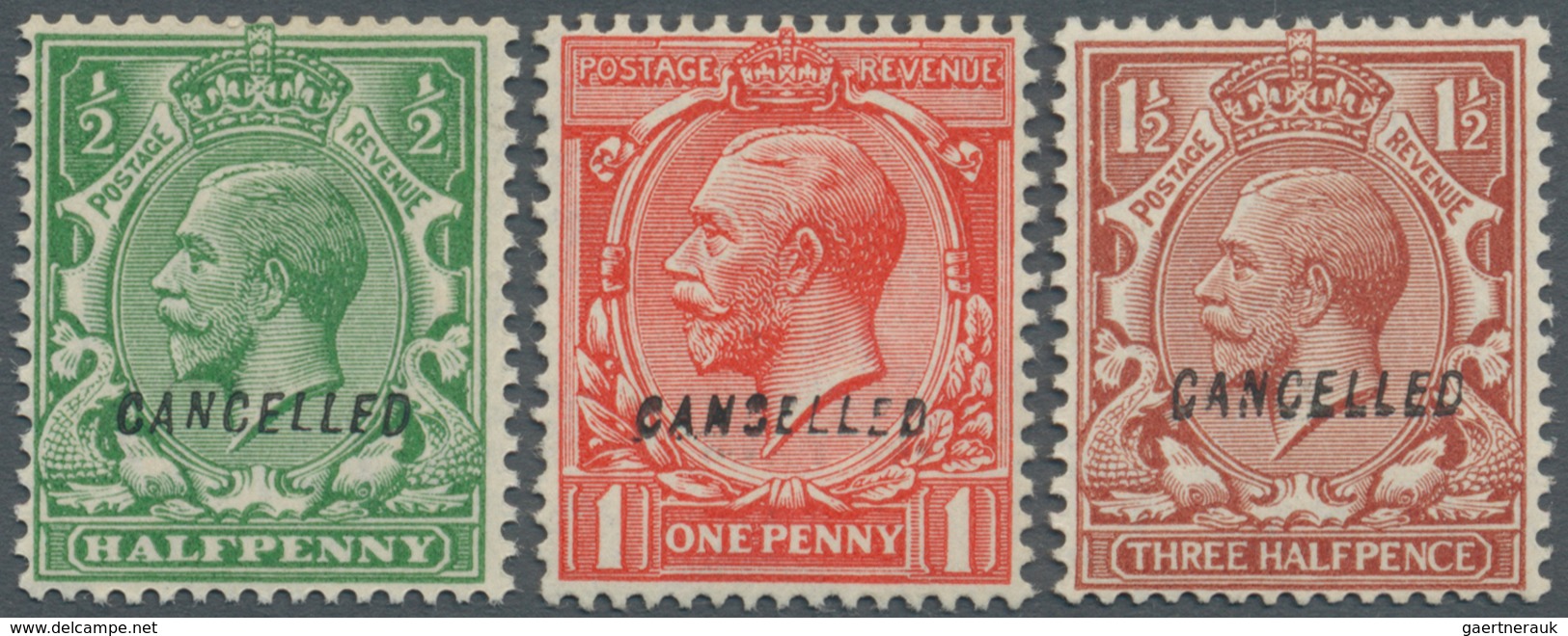 Großbritannien: 1924, KGV Block Cypher, "Cancelled" Overprints Type 28, ½d. Inverted Watermark, 1d., - Sonstige & Ohne Zuordnung