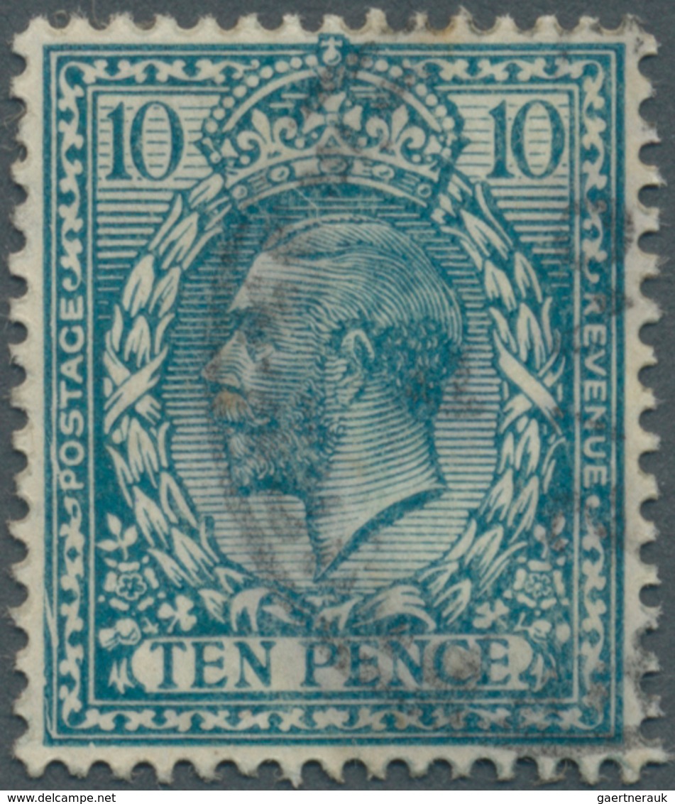 Großbritannien: 1924, 10d. Turquoise-blue, Wm Block Cypher, With Variety "Frame Break At Bottom Left - Sonstige & Ohne Zuordnung