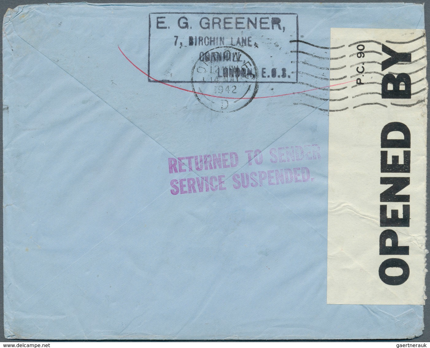 Großbritannien: 1941. Air Mail Envelope Addressed To Manila, Philippines Bearing Great Britain SG 47 - Sonstige & Ohne Zuordnung