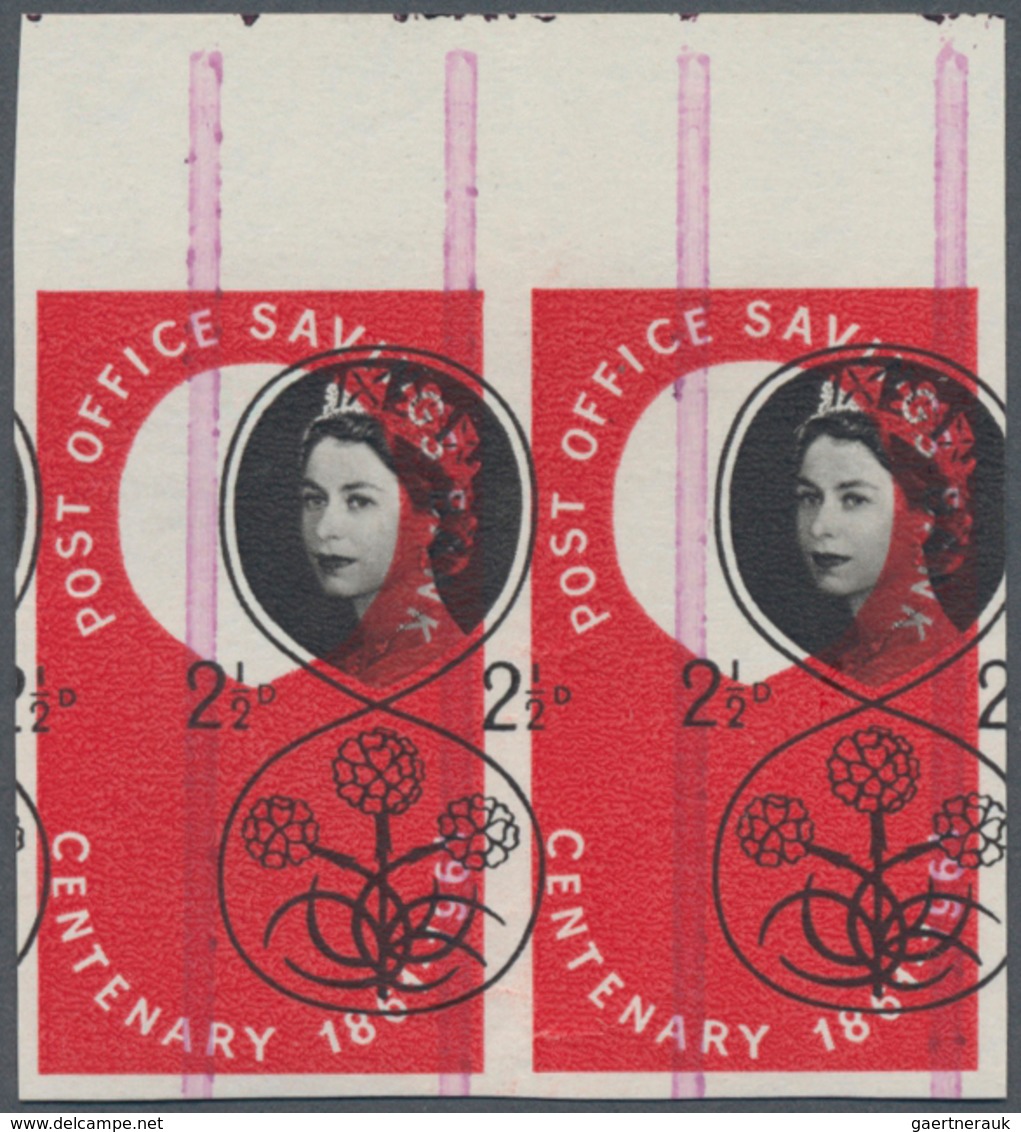 Großbritannien: 1961. Pair Of "Centenary Of Post Office Savings Bank" Stamp With Black Shifted And R - Sonstige & Ohne Zuordnung