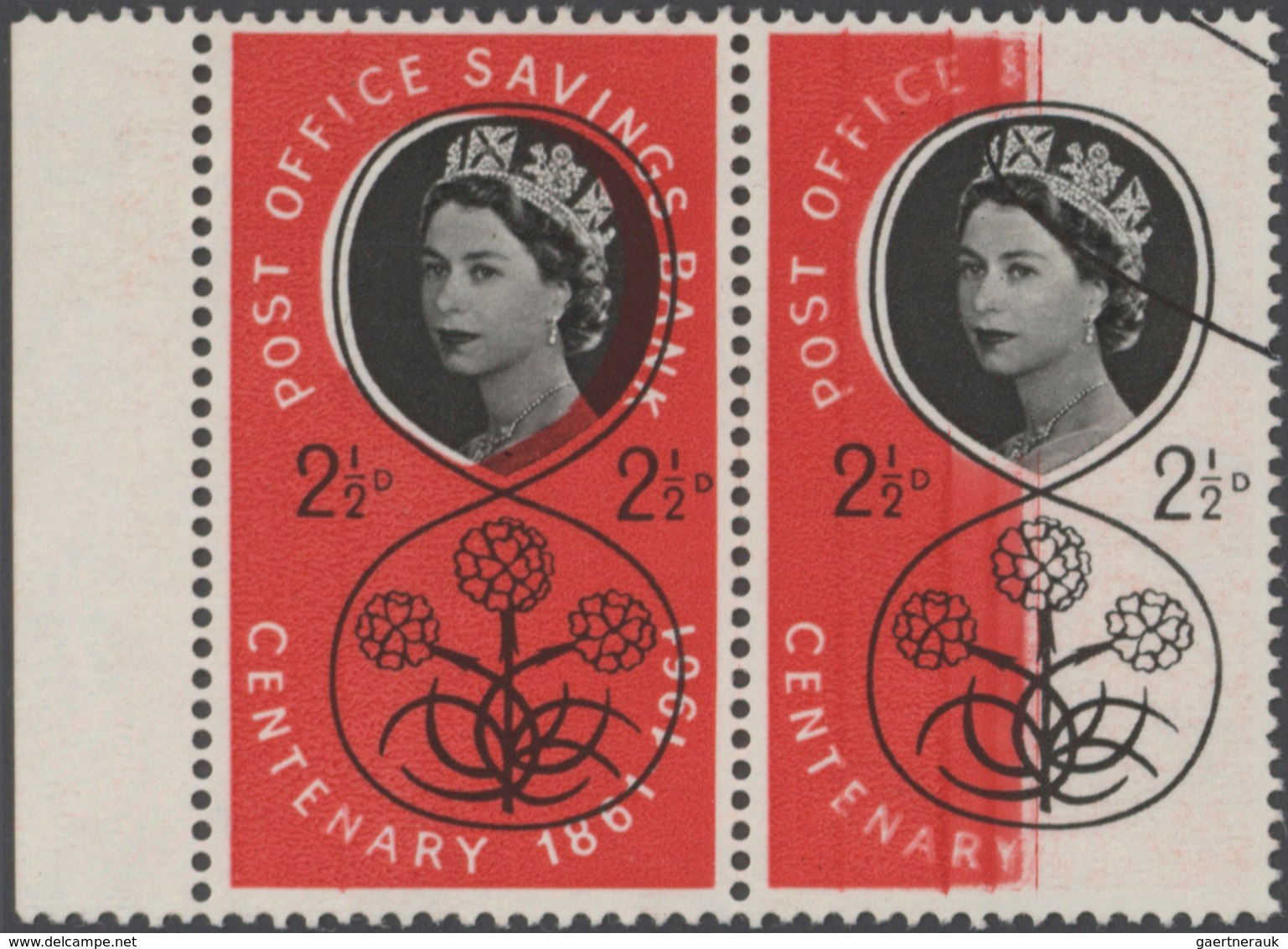 Großbritannien: 1961, 2½ D. Post Office Savings Bank, Horizontal Pair With Left Margin, Right Stamp - Sonstige & Ohne Zuordnung