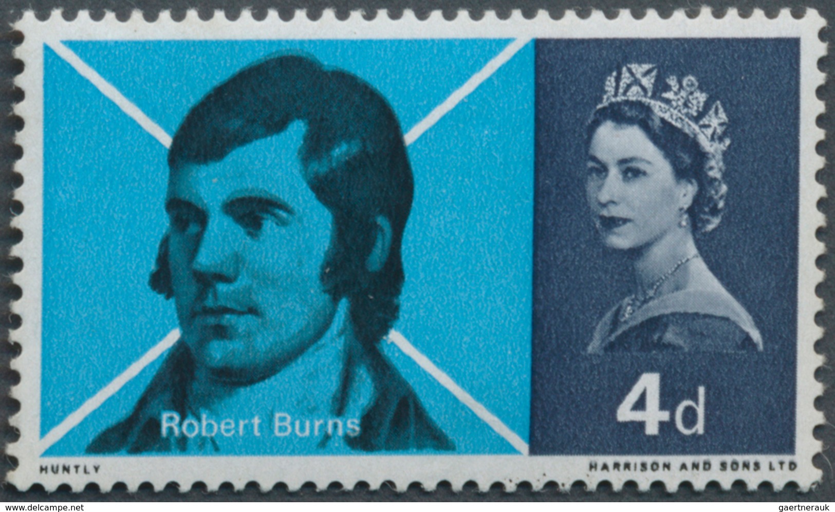 Großbritannien: 1966, 4 D. Robert Burns With Double Printing Of Black Colour, Unmounted Mint, Normal - Other & Unclassified