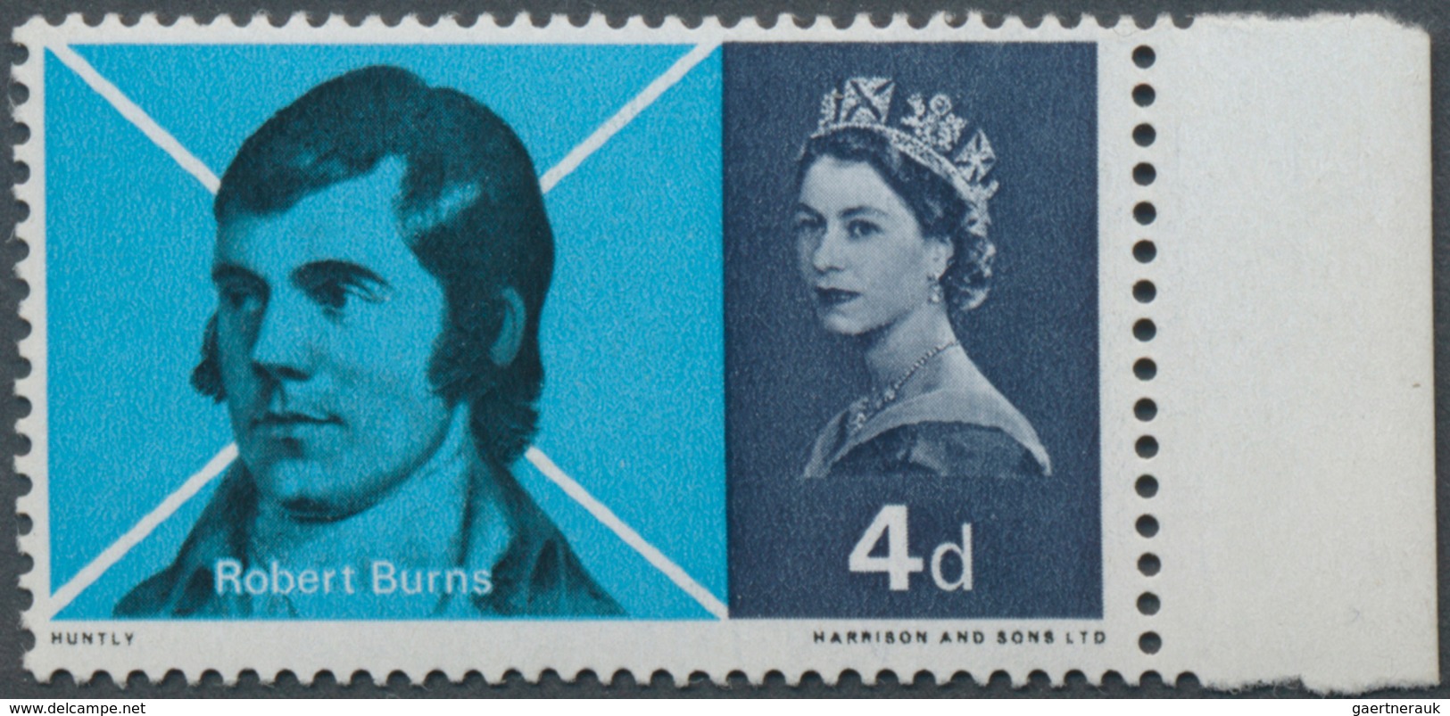 Großbritannien: 1966, 4 D. Robert Burns With Double Printing Of Black Colour, Unmounted Mint, Normal - Autres & Non Classés