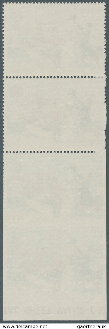 Großbritannien: 1990, 17 P. Christmas (Building A Snowman), Vertical Strip Of 4 With Lower Margin, S - Sonstige & Ohne Zuordnung