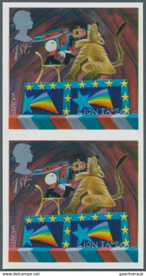 Großbritannien: 2002, 1st Circus (Lion Tamer), Imperforated Horizontal Pair, Unmounted Mint. SG 3.20 - Other & Unclassified