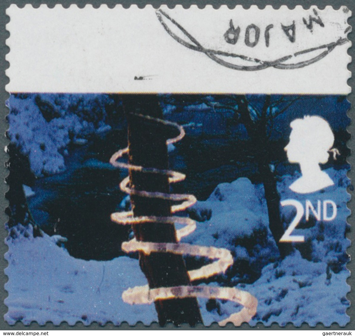 Großbritannien: 2003, 2nd Christmas (Ice Spiral), Misperforated Copy, Therefore 8 Mm White Band In U - Sonstige & Ohne Zuordnung