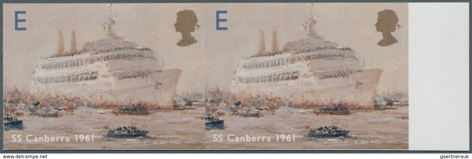 Großbritannien: 2004, E Ocean Liners (Canberra 1961), Imperforated Horizontal Pair With Right Margin - Other & Unclassified