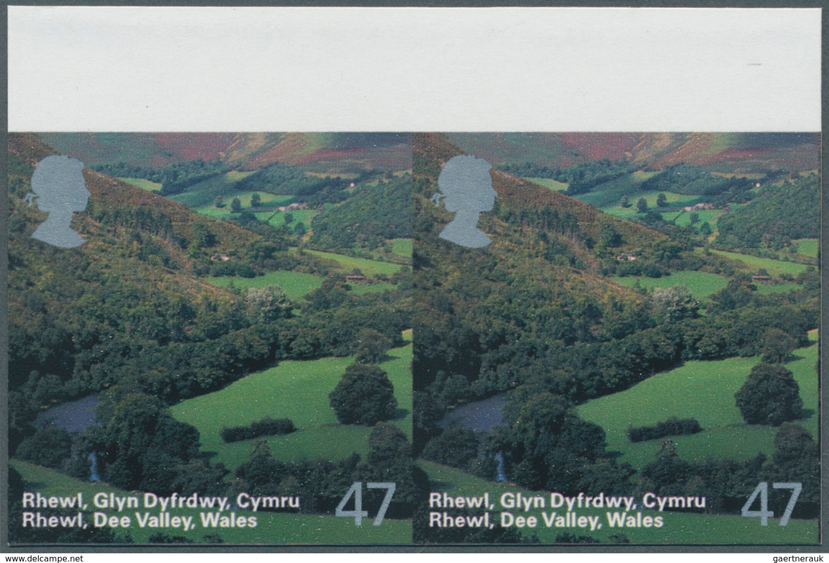 Großbritannien: 2004, 47 P. Wales (Rhewl, Dee Valley), Imperforated Horizontal Pair With Upper Margi - Other & Unclassified