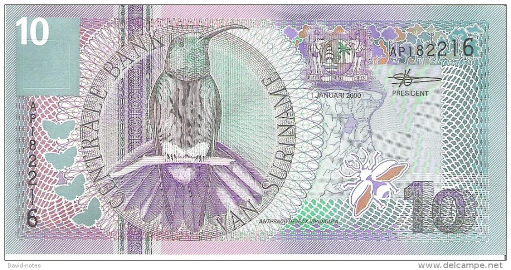 Suriname - Pick 147 - 10 Gulden 2000 - Unc - Suriname