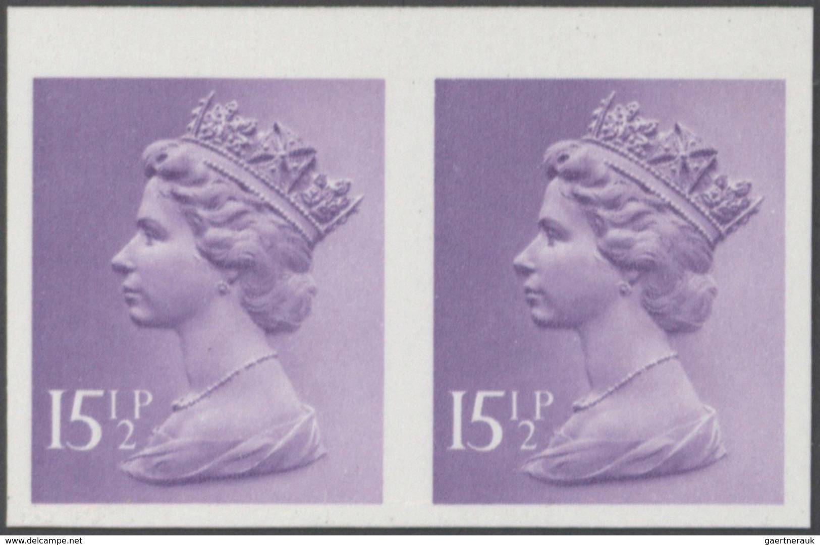 Großbritannien - Machin: 1981, 15 1/2 P. Pale Violet, Imperforated Horizontal Pair, Unmounted Mint. - Machin-Ausgaben