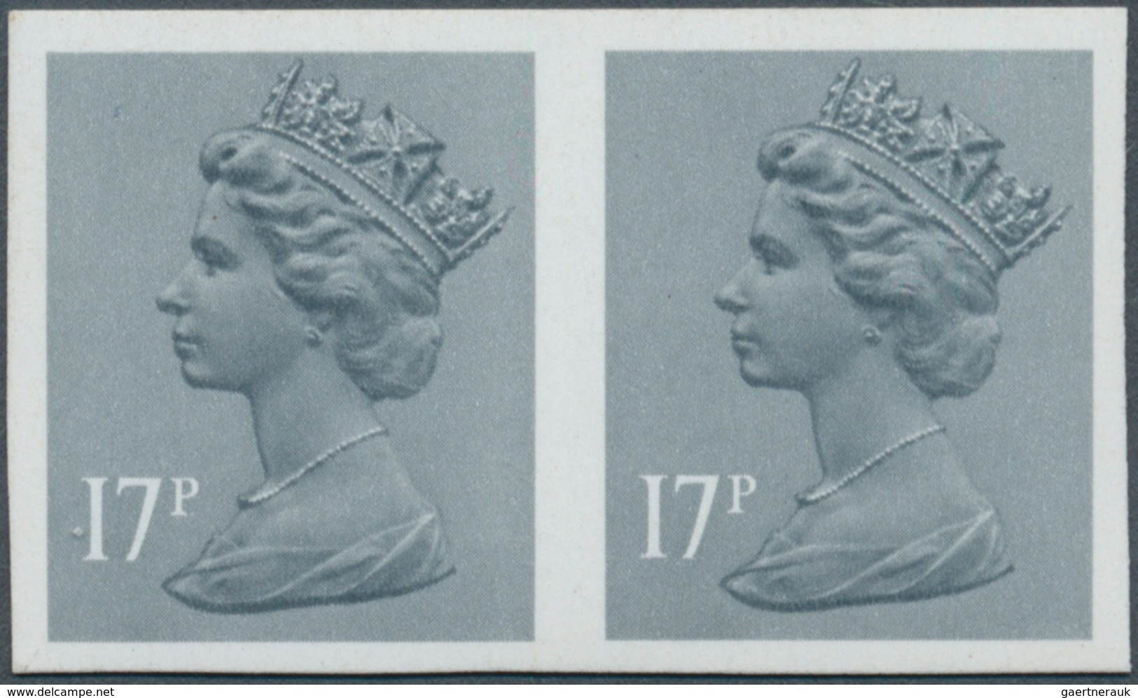 Großbritannien - Machin: 1983, 17 P. Grey-blue, Imperforated Horiz. Pair, Unmounted Mint. - Machin-Ausgaben