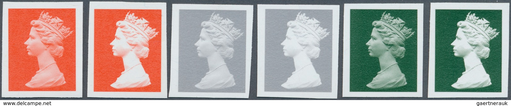 Großbritannien - Machin: 1997, Imperforate Proof In Issued Design Without Value On Gummed Paper, Six - Machins