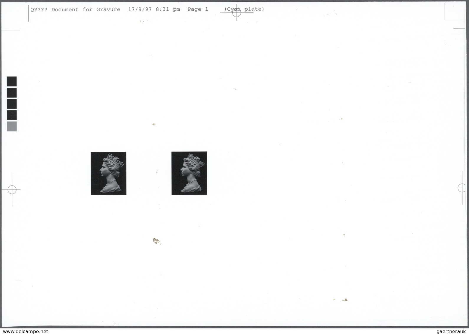 Großbritannien - Machin: 1997, Proof Sheet On Photographic Paper, Size 23,5:16,2 Cm, Depicting Two D - Série 'Machin'