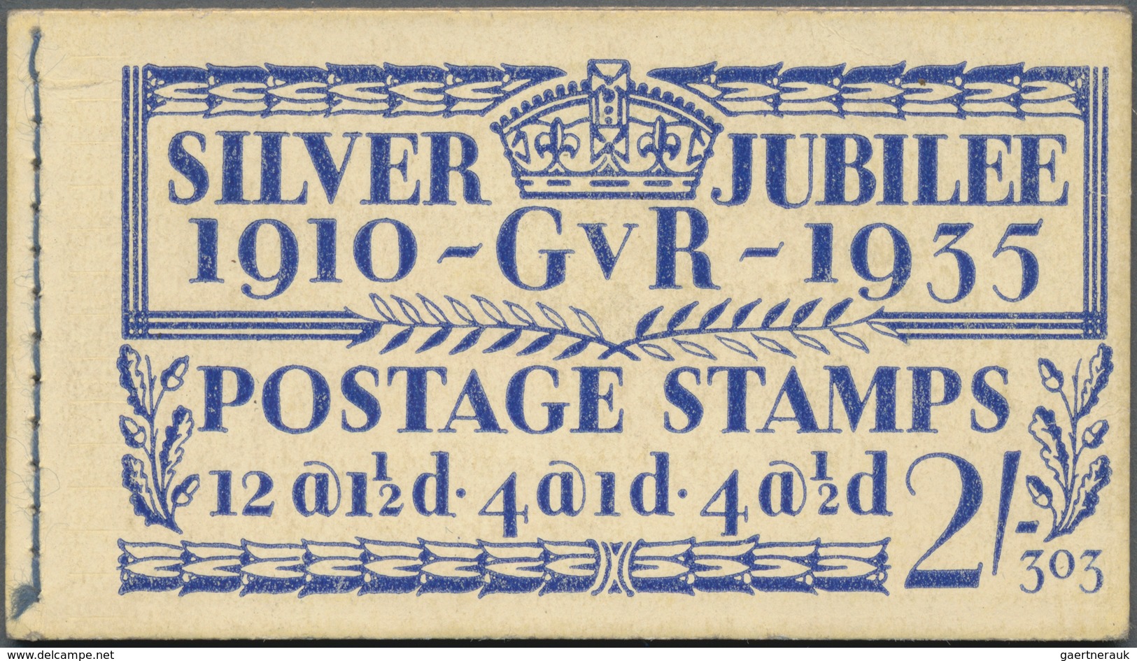 Großbritannien - Markenheftchen: 1935, Two SILVER JUBILEE Booklets 2/- Blue On Creme Paper Incl. One - Carnets