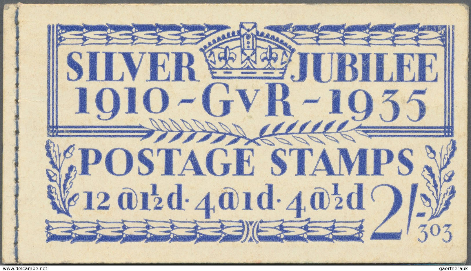 Großbritannien - Markenheftchen: 1935, Two SILVER JUBILEE Booklets 2/- Blue On Creme Paper Incl. One - Markenheftchen